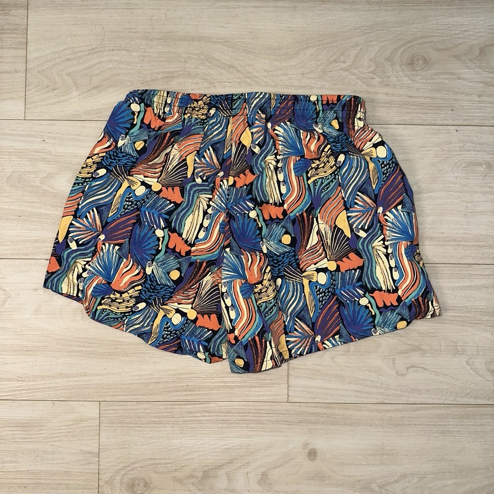 $59 PATAGONIA Baggies Shorts 5" Women's Size XS Pitch Blue Palms Trees EUC - Picture 2 of 5